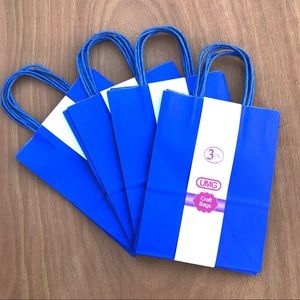 Blue Gift Paper Craft Bags 12 Count